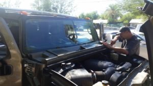 Hummer H2 Cowl Removal For Auto Glass Replacement In Mesa