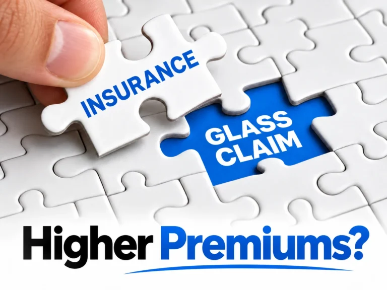 Insurance puzzle piece fitting into a glass claim puzzle with the question Higher Premiums?