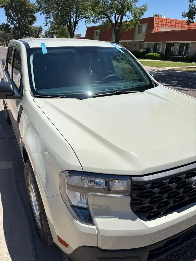 Ford Maverick windshield replacement with forward camera calibration in Mesa Arizona by 1st Shot Auto Glass