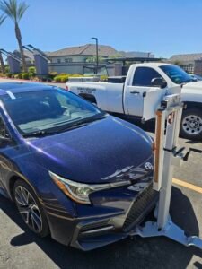Toyota Windshield Replacement | 1st Shot Auto Glass 2 Mobile ADAS calibration on a 2020 Toyota Corolla in Mesa Arizona with 1st Shot Auto Glass service truck