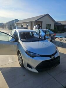 2018 Toyota Corolla with the windshield removed during mobile windshield replacement in Chandler, AZ.