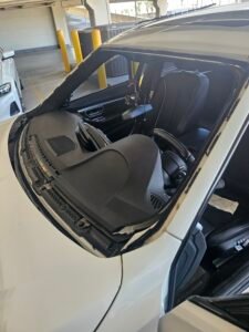 2016 BMW 328 windshield opening prepared for replacement in Chandler AZ