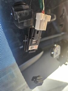 Windshield Condensation Sensor / Humidity Sensor 2 Condensation sensor attached to a 2024 Hyundai Palisade windshield in Gilbert, Arizona