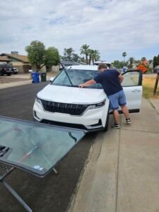 Windshield Replacement Phoenix, AZ 3 2024 Kia Carnival windshield replacement with ADAS in Mesa AZ